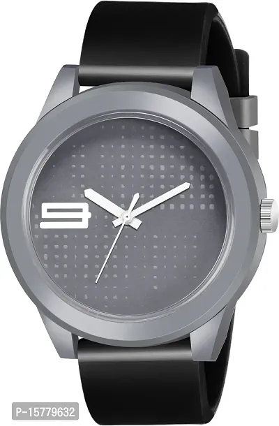 Stylish Grey Leather Analog Watches For Men
