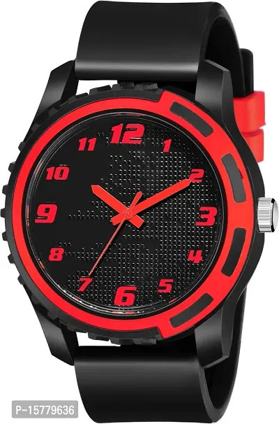 Stylish Red Leather Analog Watches For Men