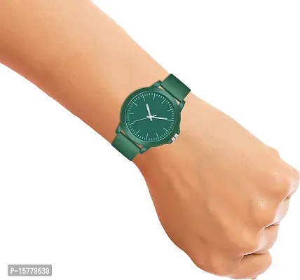 Stylish Green Leather Analog Watches For Men-thumb4