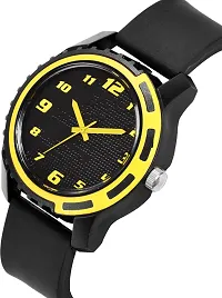 Stylish Yellow Leather Analog Watches For Men-thumb1