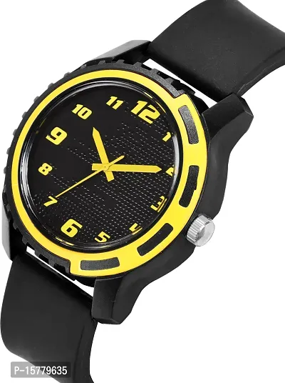 Stylish Yellow Leather Analog Watches For Men-thumb2