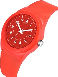 Stylish Red Leather Analog Watches For Men-thumb1