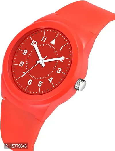 Stylish Red Leather Analog Watches For Men-thumb2