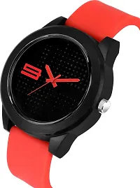 Stylish Red Leather Analog Watches For Men-thumb1