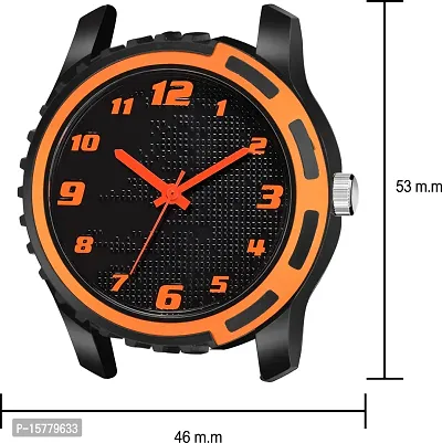 Stylish Orange Leather Analog Watches For Men-thumb3