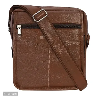 STRAPIT Sling Bag Synthetic leather Men's/women 10 ? 8.5? 4.5 inches (BROWN)-thumb0
