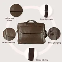 STRAPIT Synthetic leather 16 Inches Messenger/Office/Travel/Business with Multiple Compartments Bags for Men And Women(Brown)-thumb2