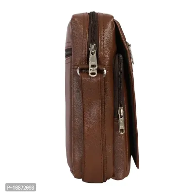 STRAPIT Sling Bag Synthetic leather Men's/women 10 ? 8.5? 4.5 inches (BROWN)-thumb2