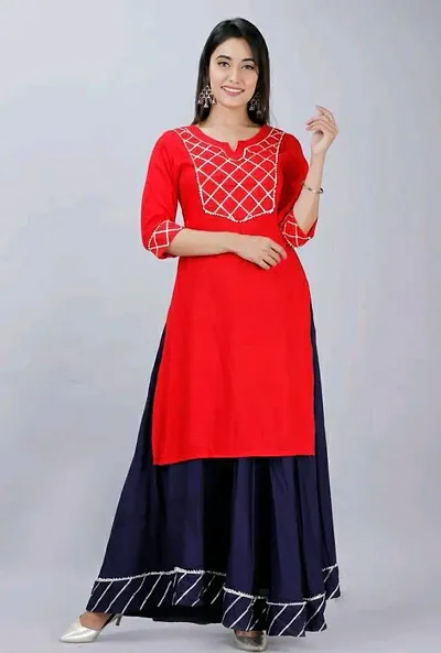 Stylish Fancy Viscose Rayon Kurta With Bottom Wear Set For Women