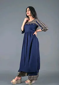 Stylish Fancy Viscose Rayon Kurta With Bottom Wear Set For Women-thumb4