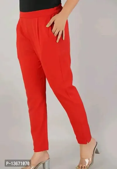 Fancy Cotton Blend Trousers For Women-thumb2