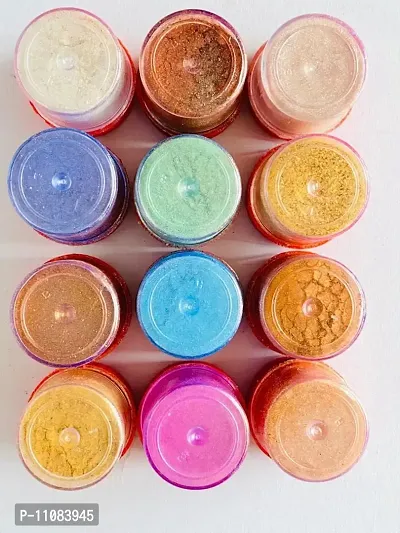 Mahir Multicolor Shining Eyeshadow Shimmer / Glitter Powder 12 Pcs 24 g (Multicolor)-thumb2