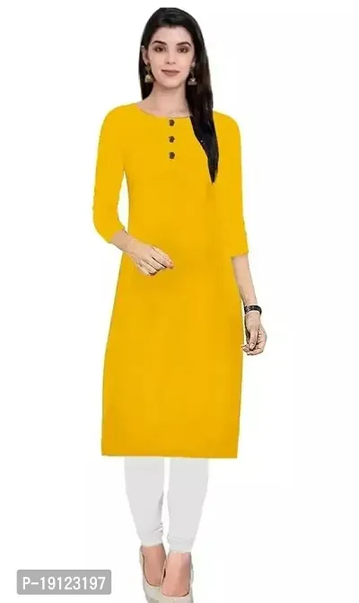 Stylish Crepe Solid Straight Kurta For Women-thumb0