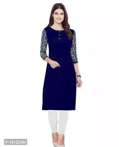 Stylish Crepe Solid Straight Kurta For Women