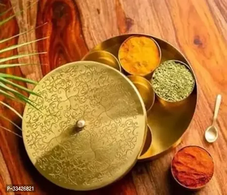 Handicrafted Spice Box Masala Dabba Masaladani | Spice Box For Kitchen 7 Containers And A Small Spoon