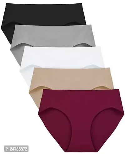 Stylish Fancy Cotton Solid Panty For Women Pack Of 5-thumb0