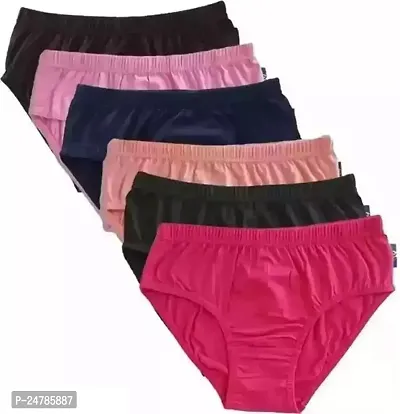 Stylish Fancy Cotton Solid Panty For Women Pack Of 6-thumb0