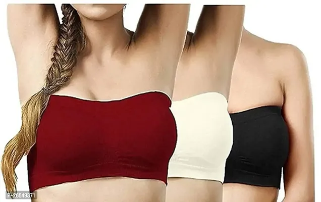 Stylish Cotton Solid Bras For Women- Pack Of 3-thumb0