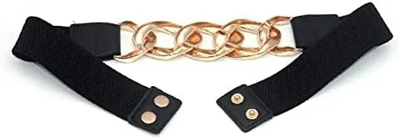 STOCKCLUB Metal Chain Buckle Belt Adjustable Stylish Design Ladies Womens Waist Belts kanduro-Belt for Fancy Girls, Sarees, Western Dress, Gown, Traditional Dres-thumb1