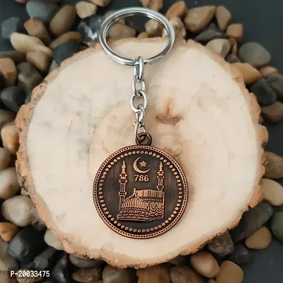 Sujal Impex Religious Allah Barkat Lucky No. 786 Masjid Muslim Jewelry  Copper  Zinc And Metal Keychain For Men and Women-thumb3