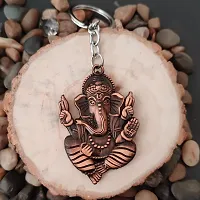 Sujal Impex Religious Lord Shri Ganesh Copper  Zinc And Metal Keychain For Men and Women-thumb2