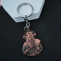 Sujal Impex Religious Christian Christ Cross Jesus Brown Brass Metal Keychain For Men And Women-thumb1