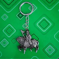 Sujal Impex Religious Shri Baba Ramdev Ji Maharaj Grey Brass Metal Keychain For Men And Women-thumb1