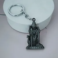 Sujal Impex Religious Murugan Kartikeya Big Tamil Om VEL Gada Grey Brass Metal Keychain For Men And Women-thumb1