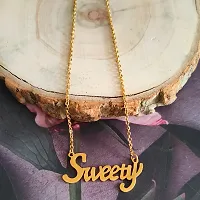 Sujal Impex Sweety Letter Locket With   Gold  Stainless Steel  Pendant Necklace Chain For Men And Women-thumb3