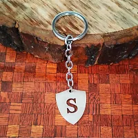 Sujal Impex English Alphabet Initial Charms Letter Initial S Alphabet Silver  Stainless Steel Keychain For Men and Women-thumb2