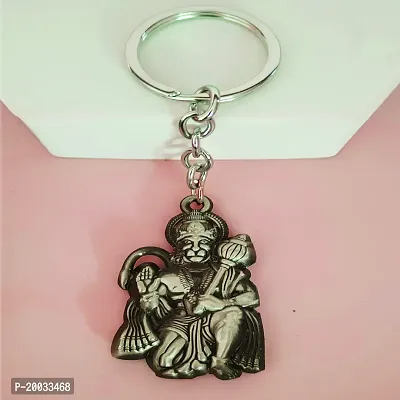 Sujal Impex Religious Lord Pawanputra Hanuman Gada  Grey  Zinc And Metal Keychain For Men and Women-thumb3