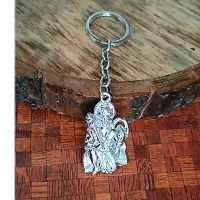 Sujal Impex Religious Lord Pawanputra Hanuman Gada Silver  Zinc And Metal Keychain For Men and Women-thumb2