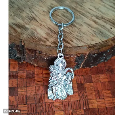 Sujal Impex Religious Lord Pawanputra Hanuman Gada Silver  Zinc And Metal Keychain For Men and Women-thumb3