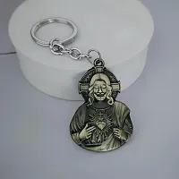 Sujal Impex Religious Christian Christ Cross Jesus Bronze Brass Metal Keychain For Men And Women-thumb1