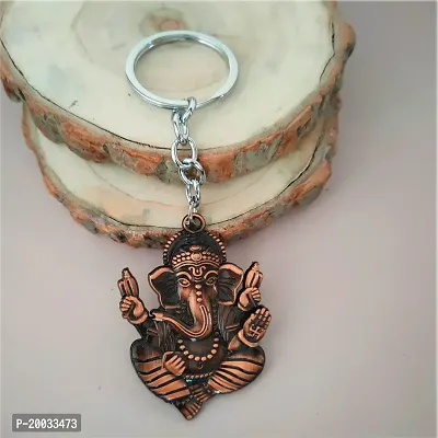 Sujal Impex Religious Lord Shri Ganesh Copper  Zinc And Metal Keychain For Men and Women