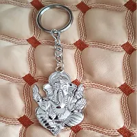 Sujal Impex Religious Lord Shri Ganesh Silver Zinc And Metal Keychain For Men and Women-thumb1