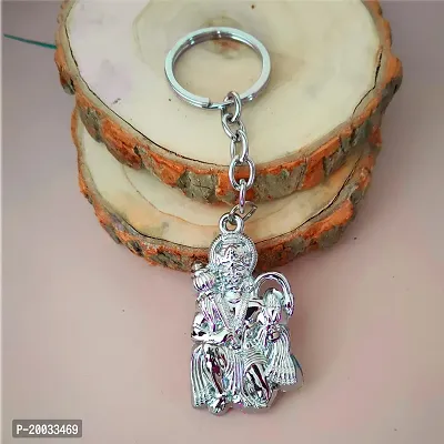 Sujal Impex Religious Lord Pawanputra Hanuman Gada Silver  Zinc And Metal Keychain For Men and Women