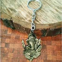 Sujal Impex Religious Lord Shri Ganesh Green  Zinc And Metal Keychain For Men and Women-thumb2