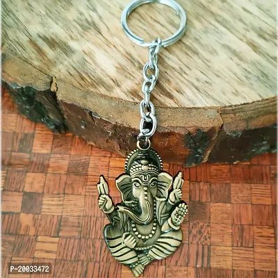 Sujal Impex Religious Lord Shri Ganesh Green  Zinc And Metal Keychain For Men and Women-thumb3