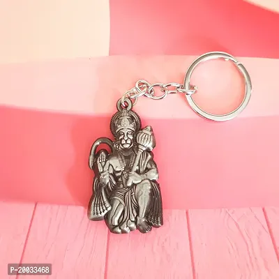 Sujal Impex Religious Lord Pawanputra Hanuman Gada  Grey  Zinc And Metal Keychain For Men and Women-thumb0