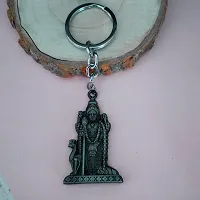 Sujal Impex Religious Murugan Kartikeya Big Tamil Om VEL Gada Grey Brass Metal Keychain For Men And Women-thumb2