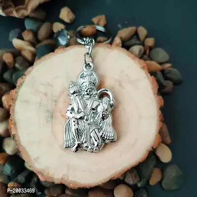 Sujal Impex Religious Lord Pawanputra Hanuman Gada Silver  Zinc And Metal Keychain For Men and Women-thumb2