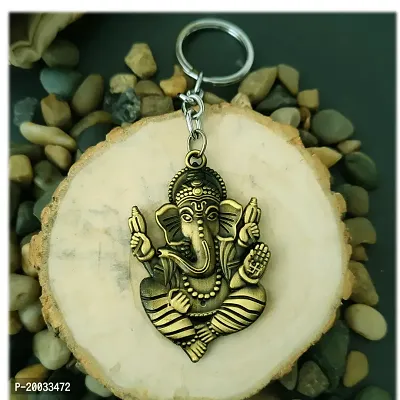 Sujal Impex Religious Lord Shri Ganesh Green  Zinc And Metal Keychain For Men and Women-thumb2