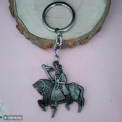 Sujal Impex Religious Shri Baba Ramdev Ji Maharaj Grey Brass Metal Keychain For Men And Women-thumb5