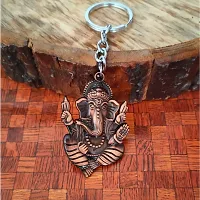 Sujal Impex Religious Lord Shri Ganesh Copper  Zinc And Metal Keychain For Men and Women-thumb1