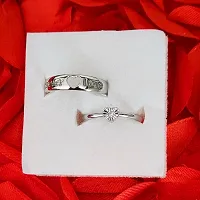 Sujal Impex  Valentine Gifts Couple Ring for Girls and Boys Valentine Day Propose ring for lovers  Silver  Stainless Steel Ring Set For Men And Women-thumb4