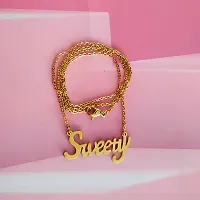 Sujal Impex Sweety Letter Locket With   Gold  Stainless Steel  Pendant Necklace Chain For Men And Women-thumb4