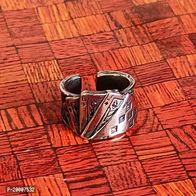 Sujal Impex Bikers jewelry Playing  Poker Card Unique Ring  Silver  Metal Ring For Men And Women-thumb0