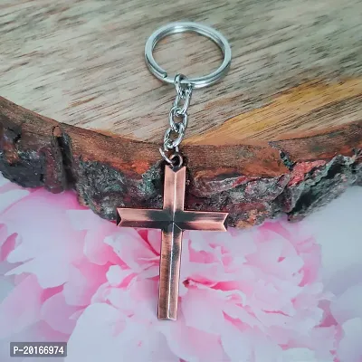 Sujal Impex Religious Lord Jesus Christ Cross  Copper  Zinc And Metal  Keychain For Men And Women