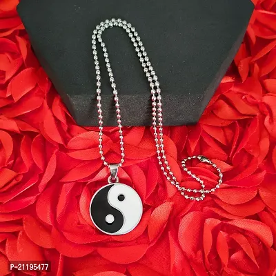 Sujal Impex  Yin Yang Chinese Symbol Black Silver Round Shape Jewelerynbsp;-thumb0